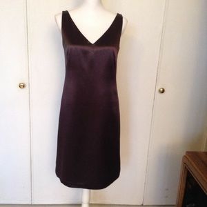 NWT Gap  Dark Grey V neck satin Dress. Size 6